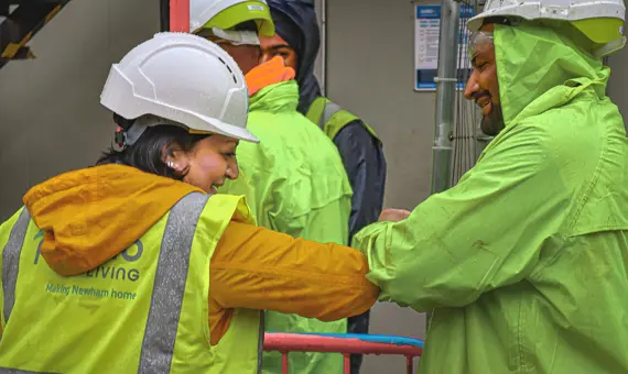 Mayor Rokhsana Fiaz on site 